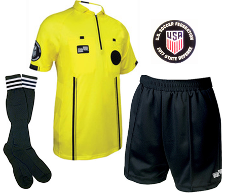 KELME Pro Soccer Referee Jersey Bundle Includes Referee Jersey Shorts and Socks